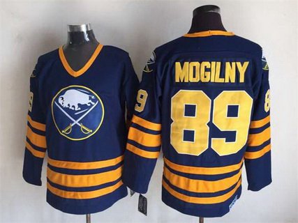 Men's Buffalo Sabres #89 Alexander Mogilny 1983-84 Navy Blue CCM Vintage Throwback Jersey