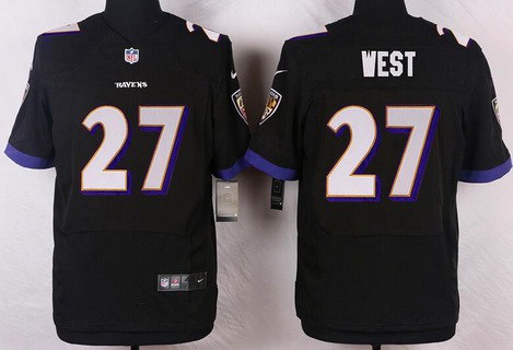 Men's Baltimore Ravens #27 Terrance West Black Alternate NFL Nike Elite Jersey