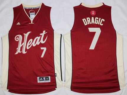 Men's Miami Heat #7 Goran Dragic Revolution 30 Swingman 2015 Christmas Day Red Jersey