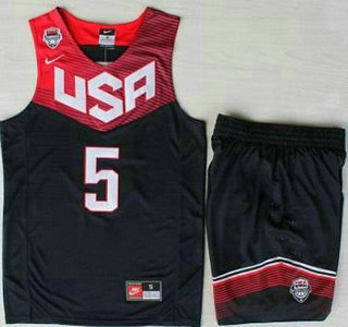 2014 USA Dream Team #5 Kevin Durant Blue Basketball Jersey Suits