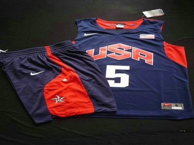 2012 Olympics Team USA 5 Kevin Durant Blue Basketball Suit