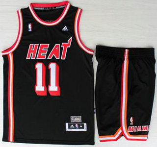 Miami Heat #11 Chris Andersen Black Hardwood Classics Revolution 30 NBA Jerseys Short Suit