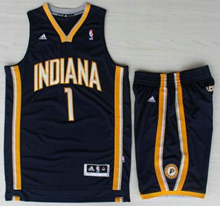 Indiana Pacers #1 Lance Stephenson Blue Revolution 30 Swingman NBA Jersey Short Suit