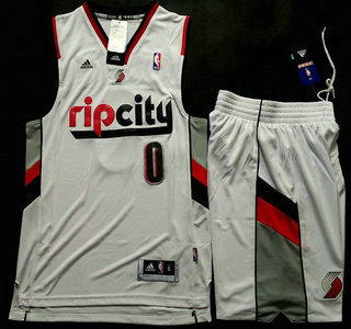 Portland Trail Blazers #0 Damian Lillard White Revolution 30 Swingman Jersey Short Suits