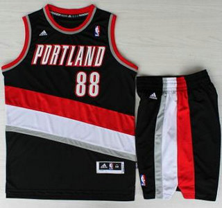 Portland Trail Blazers #88 Nicolas Batum Black Revolution 30 Swingman Jersey Short Suits