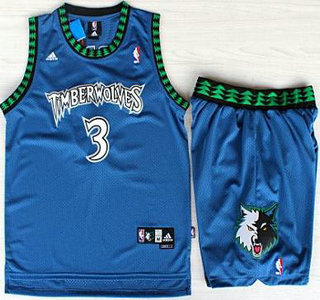 Minnesota Timberwolves #3 Stephon Marbury Blue Swingman Jerseys Short Suits