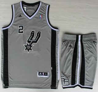 San Antonio Spurs #2 Kawhi Leonard Grey Revolution 30 Swingman NBA Jersey Short Suits