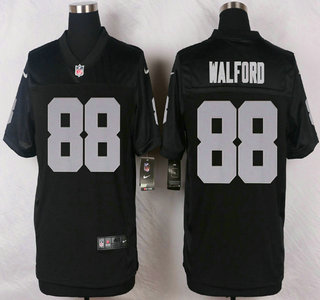 Oakland Raiders #88 Clive Walford Nike Black Elite Jersey