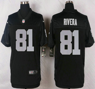 Oakland Raiders #81 Mychal Rivera Nike Black Elite Jersey