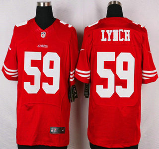 San Francisco 49ers #59 Aaron Lynch Nike Red Elite Jersey