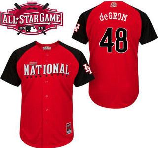 National League New York Mets #48 Jacob DeGrom 2015 MLB All-Star Red Jersey