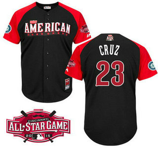 American League Seattle Mariners #23 Nelson Cruz 2015 MLB All-Star Black Jersey