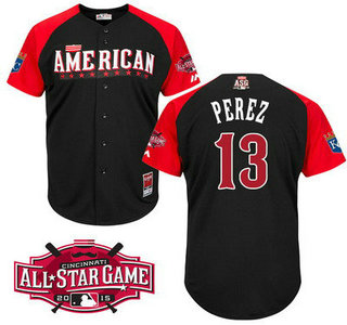 American League Kansas City Royals #13 Salvador Perez 2015 MLB All-Star Black Jersey