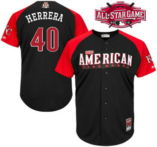 American League Kansas City Royals #40 Kelvin Herrera Black 2015 All-Star Game Player Jersey