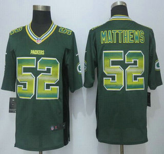 Green Bay Packers #52 Clay Matthews Green Strobe 2015 NFL Nike Fashion Jersey