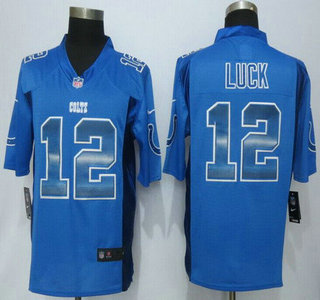 Indianapolis Colts #12 Andrew Luck Blue Strobe 2015 NFL Nike Fashion Jersey