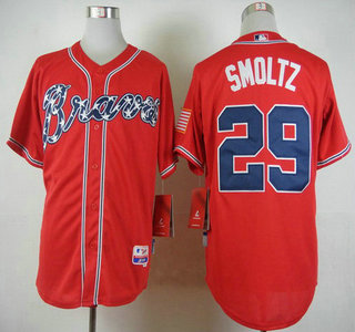 Atlanta Braves #29 John Smoltz Alternate Red 2014 MLB Cool Base Jersey