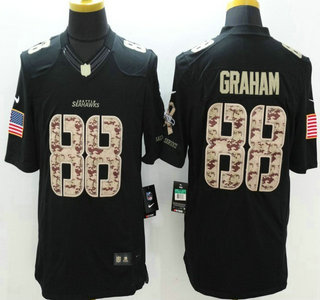 Seattle Seahawks #88 Jimmy Graham Nike Salute to Service Nike Black Limited Jersey