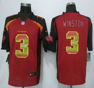 Tampa Bay Buccaneers #3 Jameis Winston Red Strobe 2015 NFL Nike Fashion Jersey