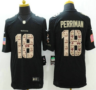 Baltimore Ravens #18 Breshad Perriman Nike Salute to Service Nike Black Limited Jersey