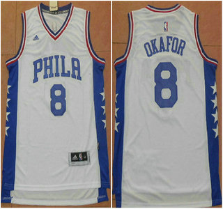 Philadelphia Sixers #8 Jahlil Okafor Revolution 30 Swingman 2015 New White Jersey