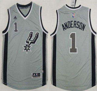 San Antonio Spurs #1 Kyle Anderson Revolution 30 Swingman 2015 New Grey Jersey