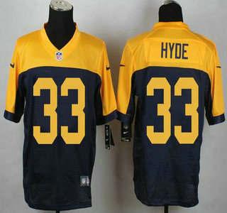 Green Bay Packers #33 Micah Hyde Navy Blue With Gold NFL Nike Elite Jersey