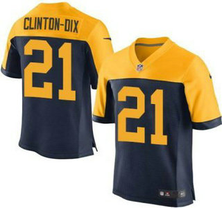 Green Bay Packers #21 Ha Ha Clinton-Dix Navy Blue With Gold NFL Nike Elite Jersey