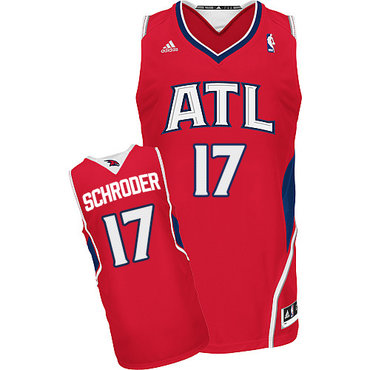 Men's Atlanta Hawks #17 Dennis Schroder Red Swingman Jersey