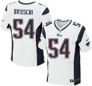 New England Patriots #54 Tedy Bruschi White Retired Player NFL Nike Elite Jersey