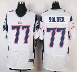 New England Patriots #77 Nate Solder White Road NFL Nike Elite Jersey