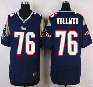 New England Patriots #76 Sebastian Vollmer Navy Blue Team Color NFL Nike Elite Jersey