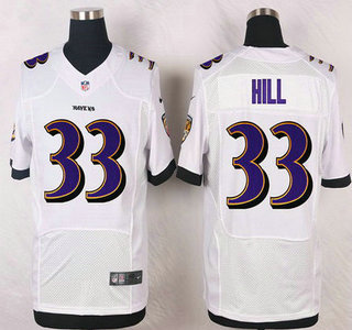 Baltimore Ravens #33 Will Hill White Road NFL Nike Elite Jersey