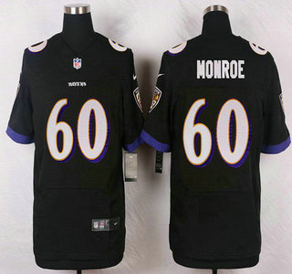 Baltimore Ravens #60 Eugene Monroe Black Alternate NFL Nike Elite Jersey