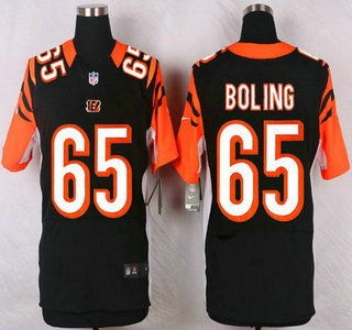 Cincinnati Bengals #65 Clint Boling Black Team Color NFL Nike Elite Jersey