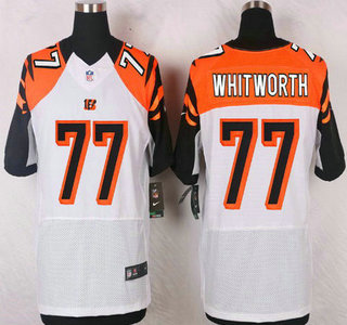 Cincinnati Bengals #77 Andrew Whitworth White Road NFL Nike Elite Jersey