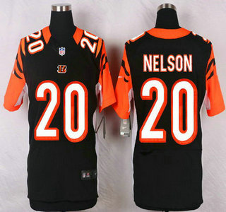 Cincinnati Bengals #20 Reggie Nelson Black Team Color NFL Nike Elite Jersey