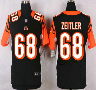 Cincinnati Bengals #68 Kevin Zeitler Black Team Color NFL Nike Elite Jersey