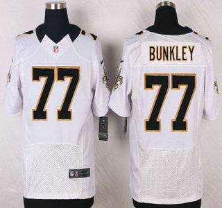 New Orleans Saints #77 Brodrick Bunkley White Road NFL Nike Elite Jersey