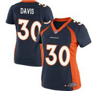 Women's Denver Broncos #30 Terrell Davis Navy Blue Retired Player NFL Nike Game Jersey