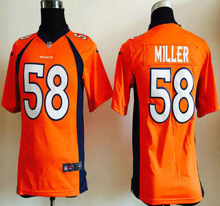 Women's Denver Broncos #58 Von Miller Orange Team Color NFL Nike Game Jersey