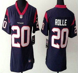 Women's Houston Texans #20 Jumal Rolle Nike Navy Blue Game Jersey