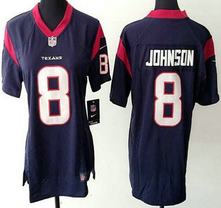 Women's Houston Texans #8 Will Johnson Nike Navy Blue Game Jersey