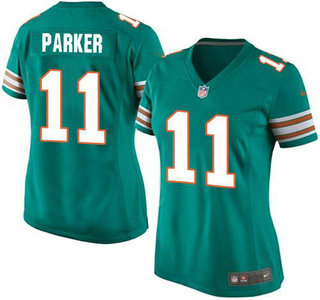 Women's Miami Dolphins #11 DeVante Parker Aqua Green Alternate 2015 NFL Nike Game Jersey