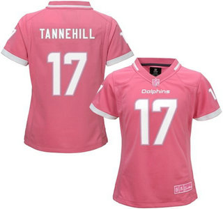 Women's Miami Dolphins #17 Ryan Tannehill Pink Bubble Gum 2015 NFL Jersey