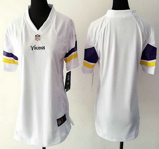 Women's Minnesota Vikings Blank White Road NFL Nike Game Jersey