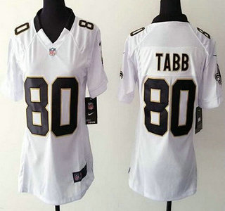 Women's New Orleans Saints #80 Jack Tabb Nike White Game Jersey