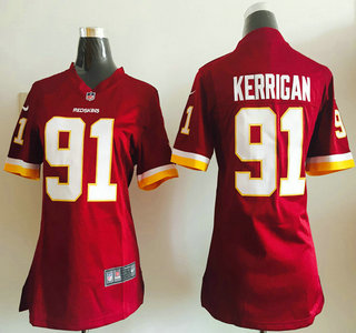 Women's Washington Redskins #91 Ryan Kerrigan Red Retired Player NFL Nike Game Jersey