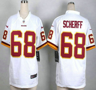 Nike Washington Redskins #68 Brandon Scherff White Game Womens Jersey