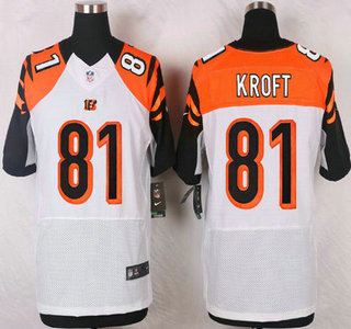 Men's Cincinnati Bengals #81 Tyler Kroft White Road NFL Nike Elite Jersey